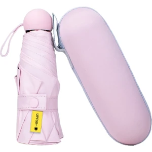 Güneş Şemsiyesi 8 Kemikli Kompakt Taşınabilir Cep Kapsülü Şemsiye Güneşlik ve Anti-Uv Güneş Koruma Şemsiyesi (Yurt Dışından)