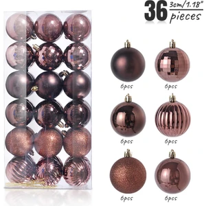 CCmoo Pretty Noel Yeni Özel Şekilli 36 Elektrolizle Kaplanmış Plastik Toplar Klasik Noel Top Kolye Noel Ağacı Askı Süsleri Seti Gül Altın #3cm (Yurt Dışından)