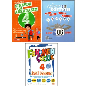 Kırmızı Beyaz Yayınlar Açı+Fenomen 4.Sınıf  Tüm Dersler Deneme Seti 3 Kitap