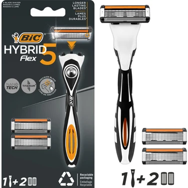 Bic Flex 5 Hybrid Erkek Tıraş Bıçağı 1 Sap + 2 Başlık (5