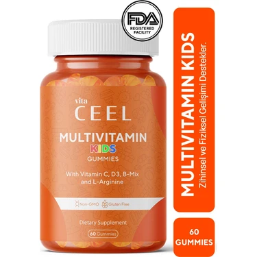 Vita Ceel Çocuklar için Gelişme Çağı Multivitamini Vitamin C, D, B Mix,