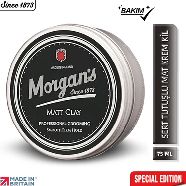 Morgan's Pomade Matt Clay Smooth Firm Hold - Güçlü Tutuş Sağlayan Şekillendirici Kil 75