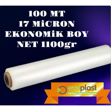 Ecoplast Ekonomik Boy 100 mt 17 Mikron Palet Streci Net 1100 gr Streç 50