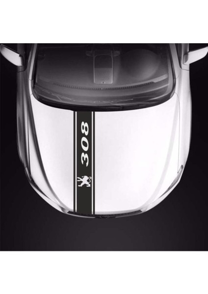 Peugeot 308 Için Uyumlu Aksesuar Oto Kaput Şerit Sticker 001 fiyatları