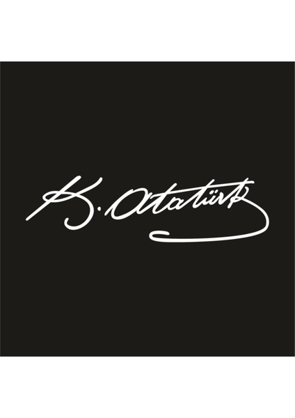 Kemal Atatürk Imzası Oto Sticker Beyaz 25*6,8 cm 001