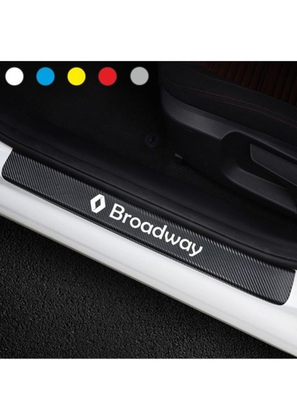 Renault Broadway Için Uyumlu Aksesuar Oto Kapı Eşiği Sticker Karbon 4 Adet 001 fiyatları