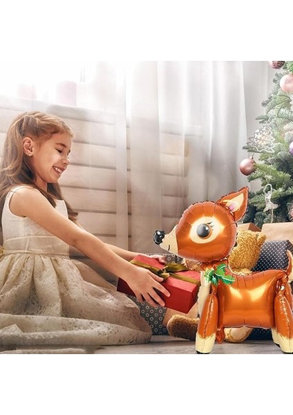 Yılbaşı Geyik Şekilli Folyo Balon 59X55 cm 1 Adet