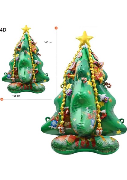 Yılbaşı 4d Çam Ağacı Şeklinde Folyo Balon 145X105 cm 1 Adet fiyatları