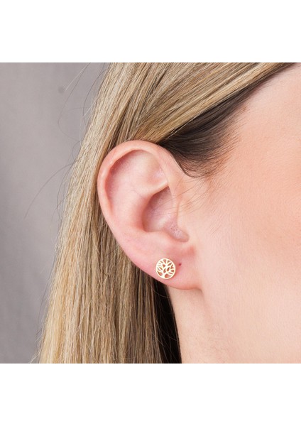 14 Ayar Altın Hayat Ağacı Küpe modelleri