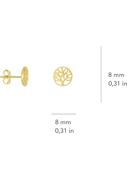 14 Ayar Altın Hayat Ağacı Küpe indirimleri