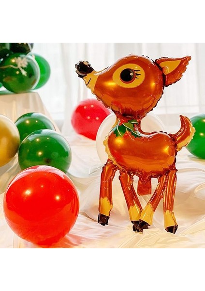 Yılbaşı Bebek Karaca Şekilli Folyo Balon 63X43 cm 1 Adet