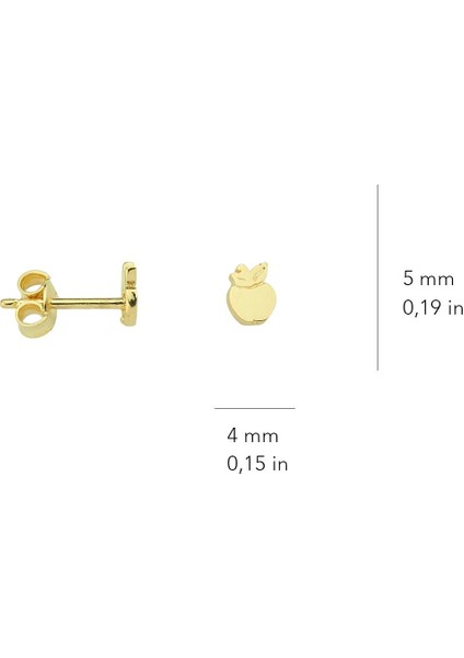 14 Ayar Altın Minik Elma Küpe indirimleri