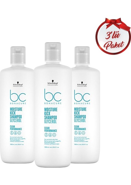 Schwarzkopf Bc Clean Nem Yükleme Şampuanı 1000ML 3 Adet