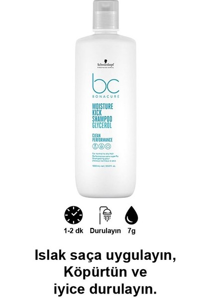 Schwarzkopf Bc Clean Nem Yükleme Şampuanı 1000ML 3 Adet