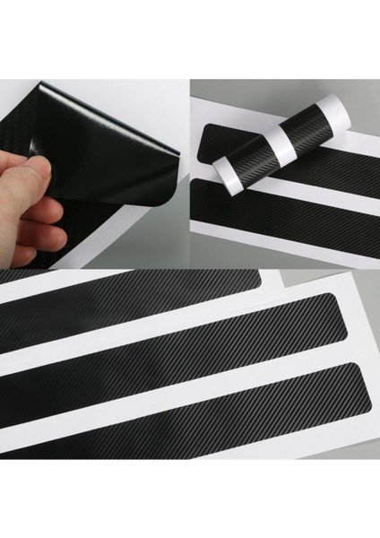 Mitsubishi Attrage Için Uyumlu Aksesuar Oto Kapı Eşiği Sticker Karbon 4 Adet 001