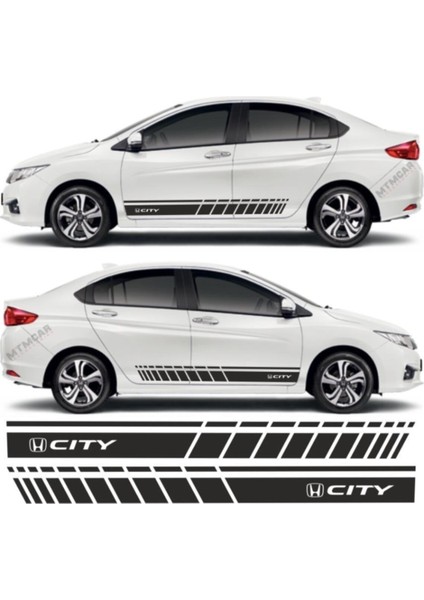 Honda City Için Uyumlu Aksesuar Oto Yan Şerit Sticker 001