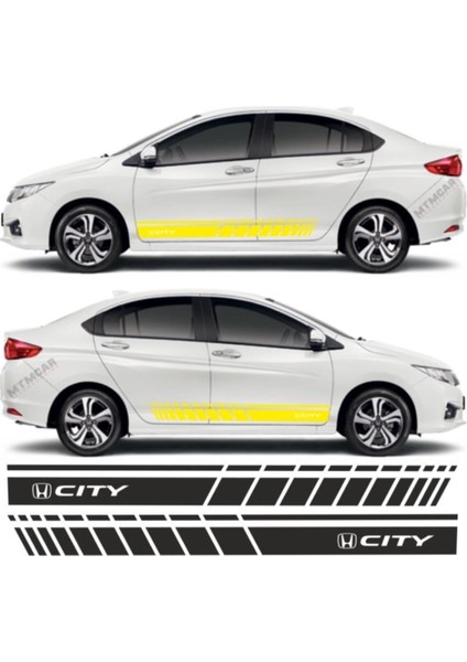 Honda City Için Uyumlu Aksesuar Oto Yan Şerit Sticker 001 modelleri