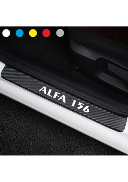 Alfa Romeo 156 Için Uyumlu Aksesuar Oto Kapı Eşiği Sticker Karbon 4 Adet 001