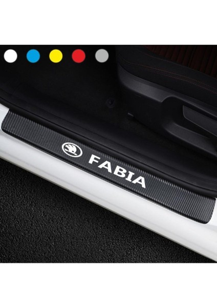 Skoda Fabia Için Uyumlu Aksesuar Oto Kapı Eşiği Sticker Karbon 4 Adet 001 fiyatları