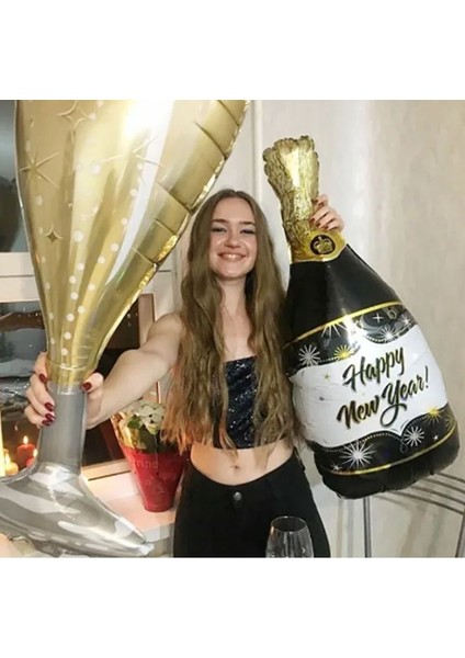 Yılbaşı Içecek Şişesi Şekilli Folyo Balon 103X49 cm 1 Adet