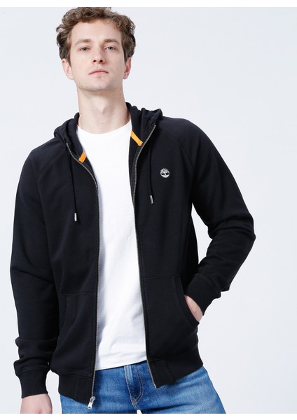 Kapüşon Yaka Siyah Erkek Sweatshırt TB0A2F6Y0011 E-R Basic Reg Zip Thru