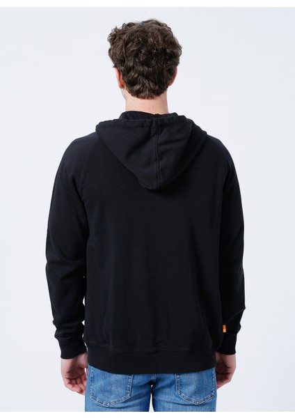 Kapüşon Yaka Siyah Erkek Sweatshırt TB0A2F6Y0011 E-R Basic Reg Zip Thru