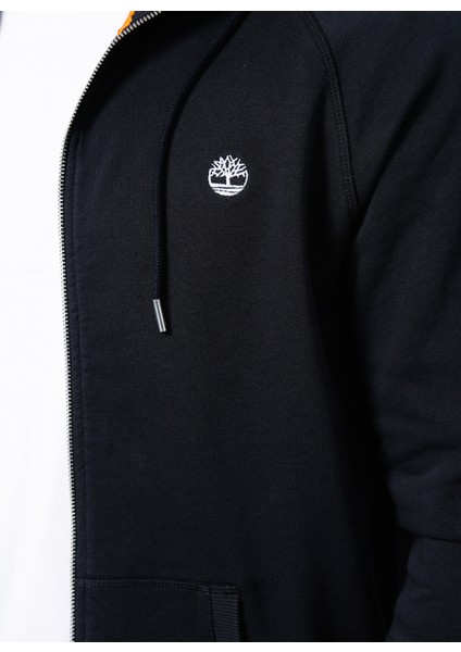 Kapüşon Yaka Siyah Erkek Sweatshırt TB0A2F6Y0011 E-R Basic Reg Zip Thru