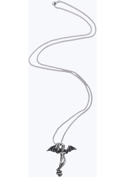 Stainless Steel Sword Dragon Necklace modelleri
