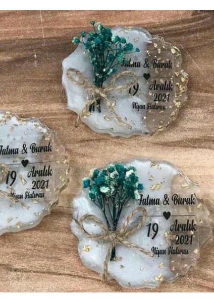 Kişiye Özel Isimli Epoksi Magnet Çiçekli Söz, Nişan, Kına, Nikah, Doğum Günü Sünnet Mevlit Hediyesi