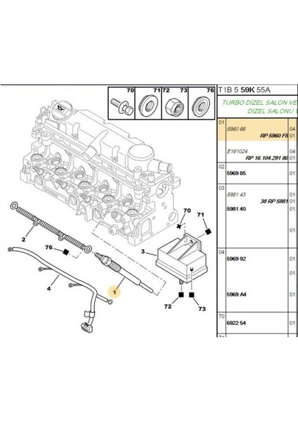 Buji Kızdırma Partner Berlingo 307 C5 DW10 (ET107344-5960F5)