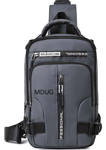 Erkek Göğüs Iş USB Şarj Edilebilir Crossbody Çanta (Yurt Dışından)