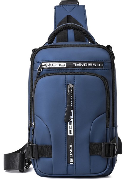 Erkek Göğüs Iş USB Şarj Edilebilir Crossbody Çanta (Yurt Dışından)