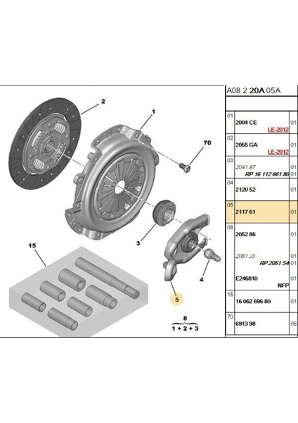Debriyaj Çatalı 206 207 307 (BRS211761-BPE435007-KB10285-211761)
