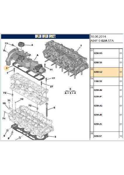 Üst Kapak Conta Focus Berlingo C3 C4 301 Euro5 Dw6 (0249G2-11244018)
