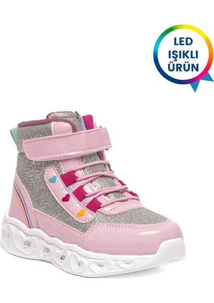 Kids Patik Kız Çocuk Işıklı Düz Bot Pudra fiyatları