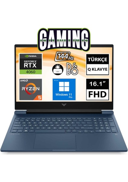 Victus 16-S0015NT 7Z586EA11 Ryzen7 7840HS 32GB 1tbssd RTX4060 16.1" Fullhd W11P Taşınabilir Bilgisayar
