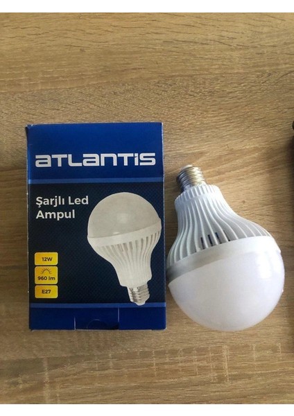 Yükseliş Elektrik Atlantis E27 Duylu 12 Watt Beyaz Şarjlı Tasarruflu LED Ampul