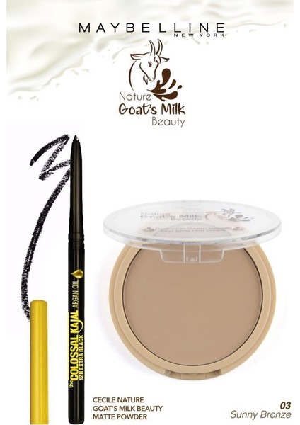 Maybelline Kajal Kalem Cecile Keçi Sütlü Pudra 03 Makyaj Seti fiyatları