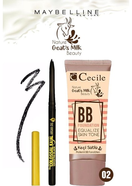 Maybelline Kajal Kalem Cecile Keçi Sütlü Bb 02 Makyaj Seti