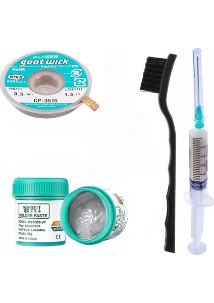 Krem Lehim Best Solder Paste 183°C SN63/PB37 50G Flux Lehim Toplama CP-3515 Lehim Emme Teli 3,5 mm