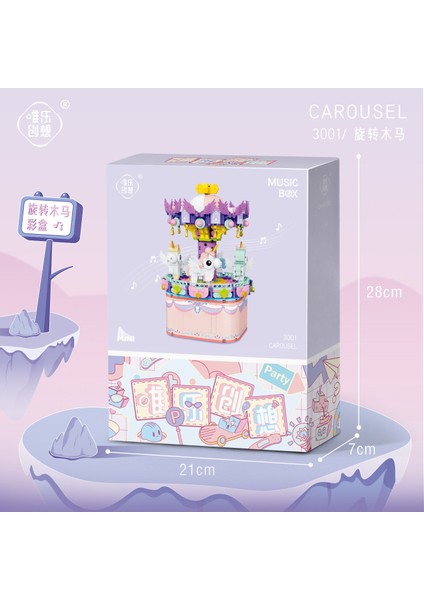 Dönme Dolap Yapı Taşları, Müzik Kutusu, Küçük Pelet Yapım Oyuncağı (Yurt Dışından)