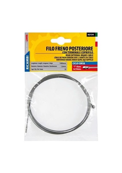 Yarış Bisikleti 140cm (6x10mm) Arka Fren Teli 92134