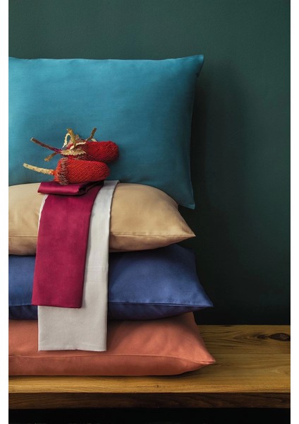 İssimo Home Ranforce Simply Yastık Kılıfı 50*70 Gümüş Mavi