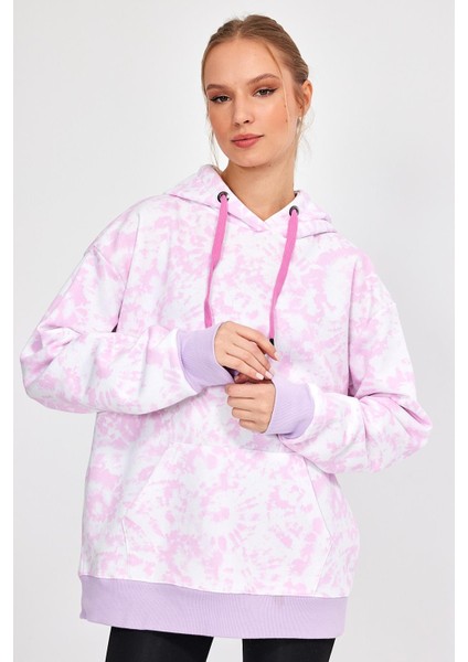 Batik Kapüşonlu Şardonlu Oversize Sweatshirt UN-757A07 fırsatları