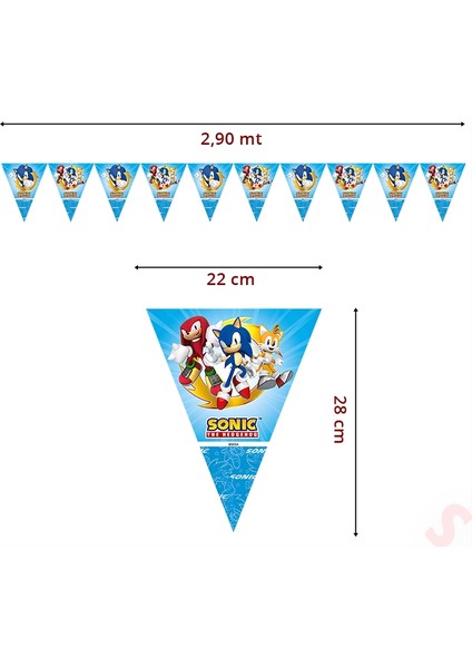 Sonic Üçgen Bayrak Flama - 2,90 mt fiyatları