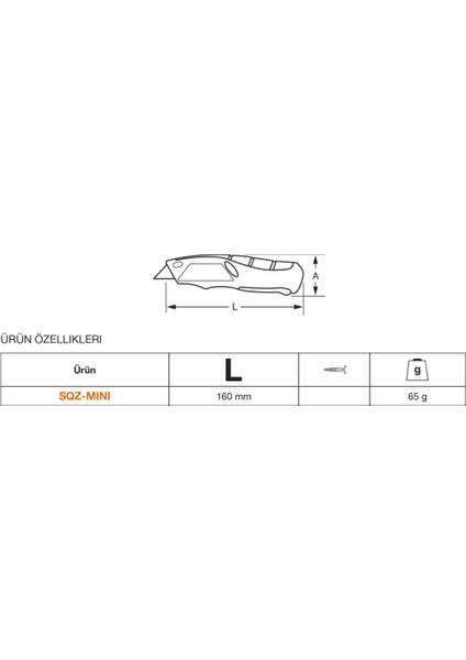 Mini Maket Bıçağı 16cm SQZ-MINI