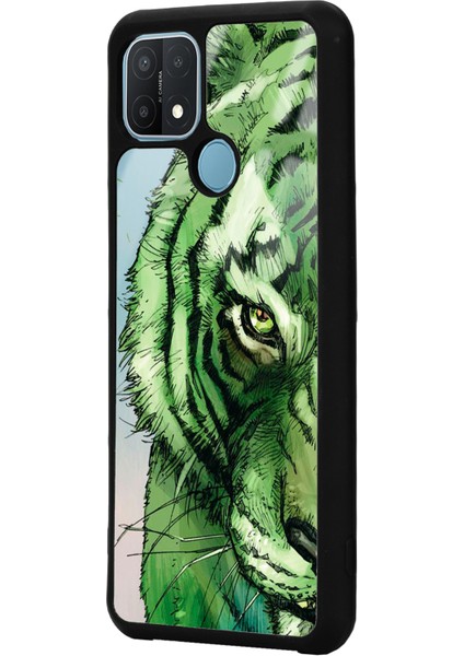 Oppo A15S Green Kaplan Tasarımlı Glossy Telefon Kılıfı