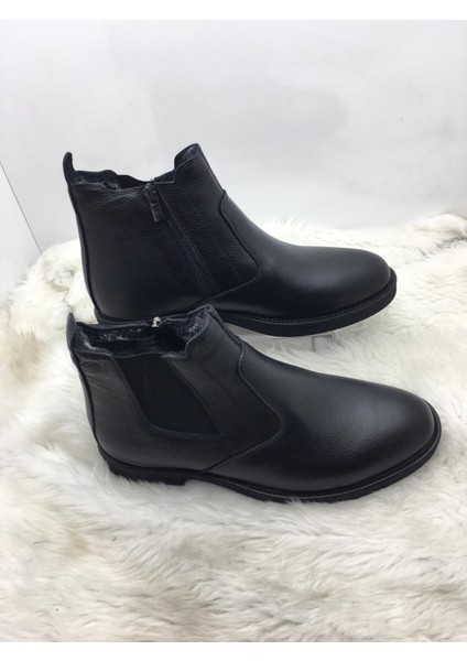 Çiğdem Siyah Gerçek Deri Fermuarlı, Içi Kürklü Bot (Birkan 805-1) - Siyah - 44 - ST01612-SİYAH-44 fiyatları