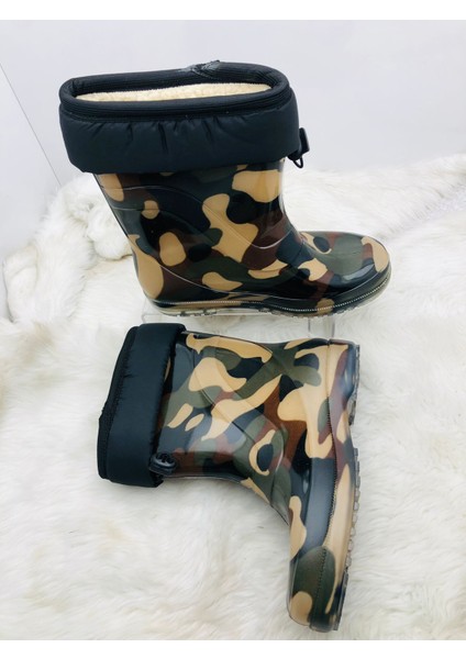 Çiğdem Içi Tüylü Kamuflaj Lastik Çizme - Renkli - 40 - ST01599-RENKLİ-40 modelleri