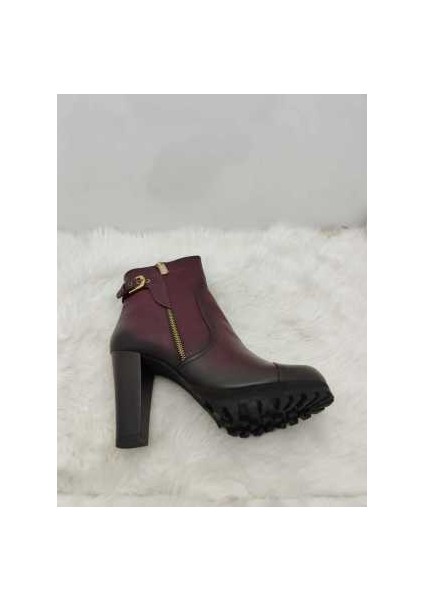 Venüs Gerçek Deri Bordo Kadın Bot - Bordo - 40 - ST01359-BORDO-40